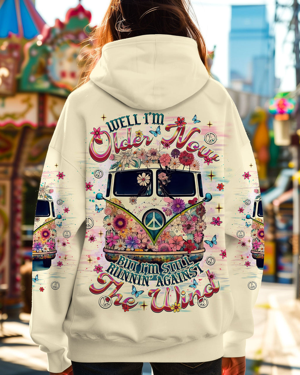 Older Now Still Runnin Against the Wind Floral Hippie Van AOP Shirts _1_ 4EnfZ
