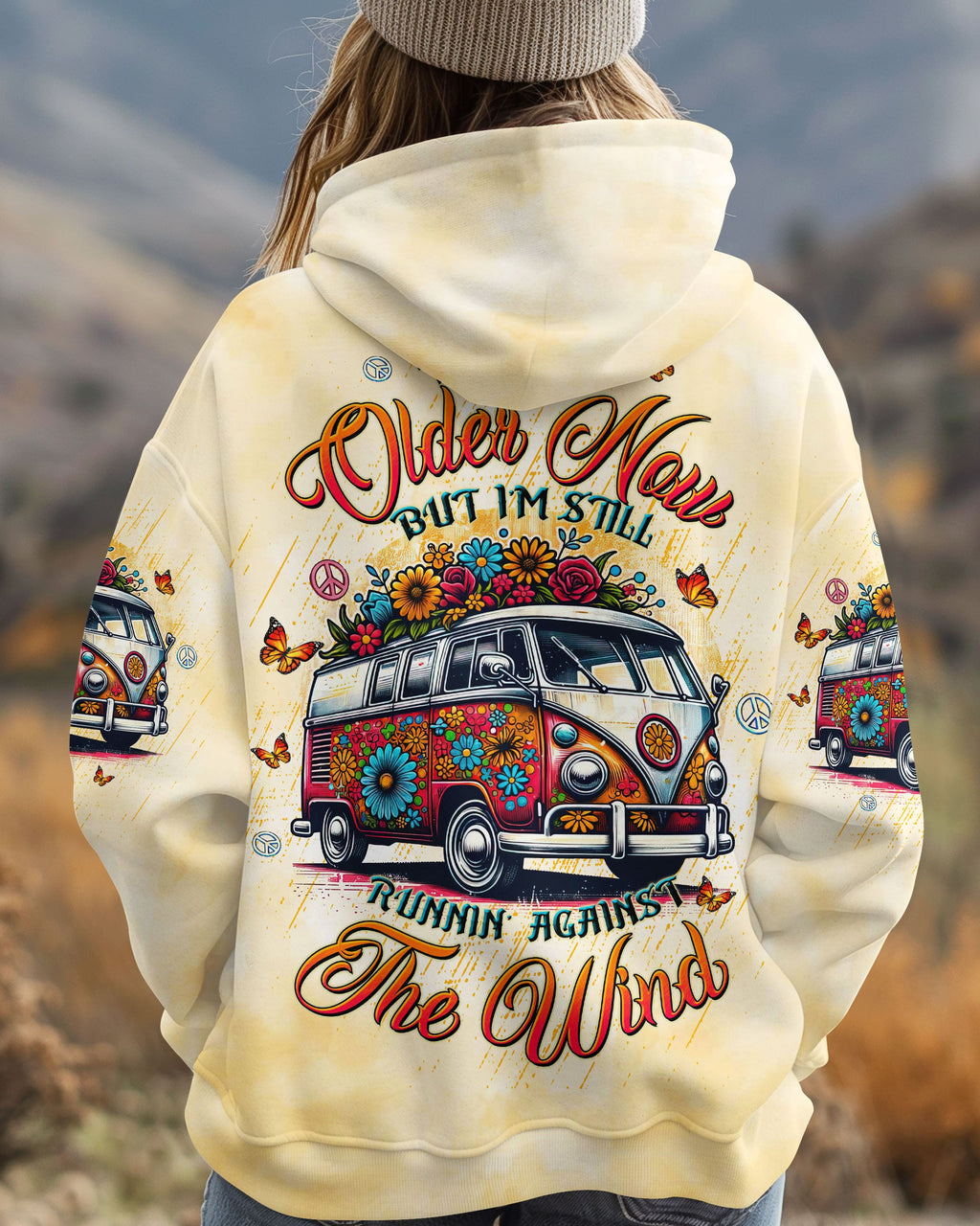 Older Now Still Runnin Against the Wind Floral Hippie Van AOP Shirts _1_ itFrH