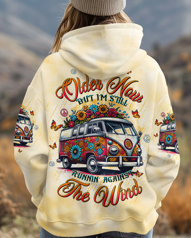 Older Now Still Runnin Against the Wind - Floral Hippie Van Design - AOP Shirts