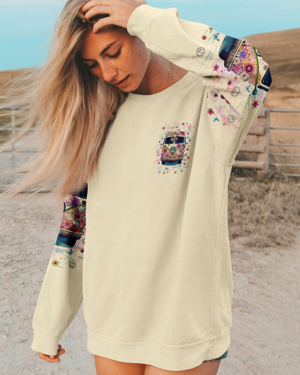 Older Now Still Runnin Against the Wind Floral Hippie Van AOP Shirts _2_ iVXIR