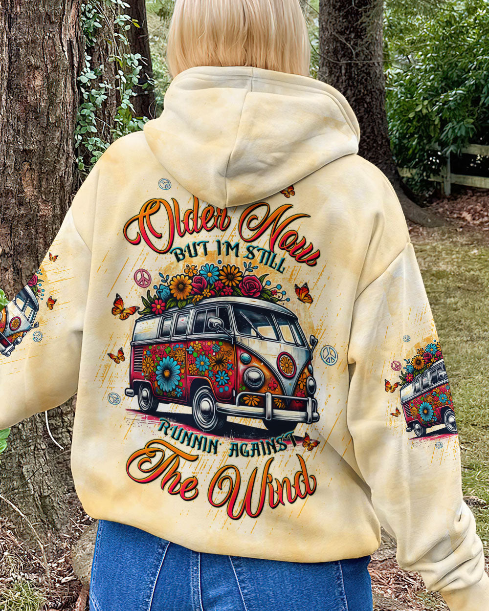 Older Now Still Runnin Against the Wind Floral Hippie Van AOP Shirts _8_ AB1yM