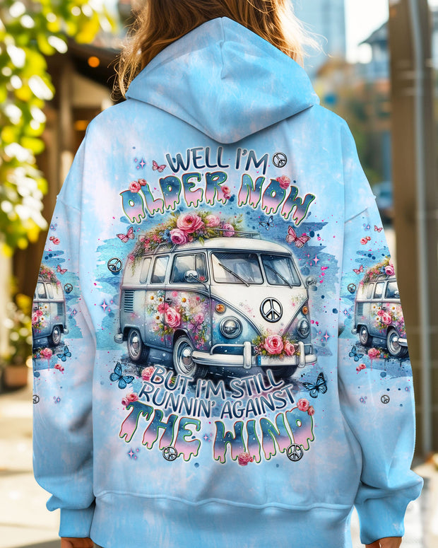 Older Now Still Runnin Against the Wind - Floral Peace Van Hippie - AOP Shirts