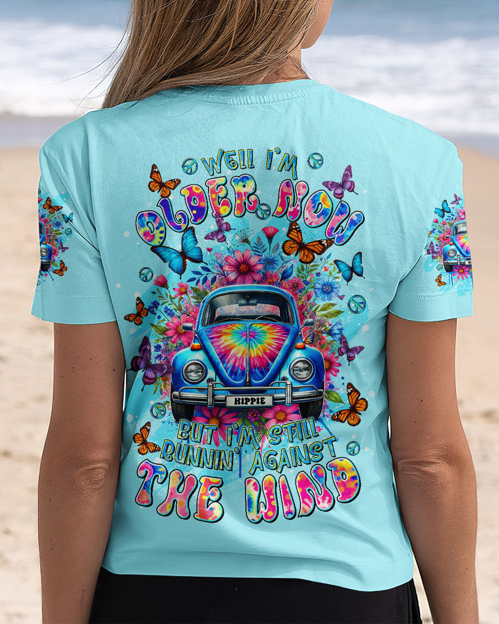 Older Now Still Runnin Against the Wind Tie Dye Hippie Car AOP Shirts _3_ juNSn