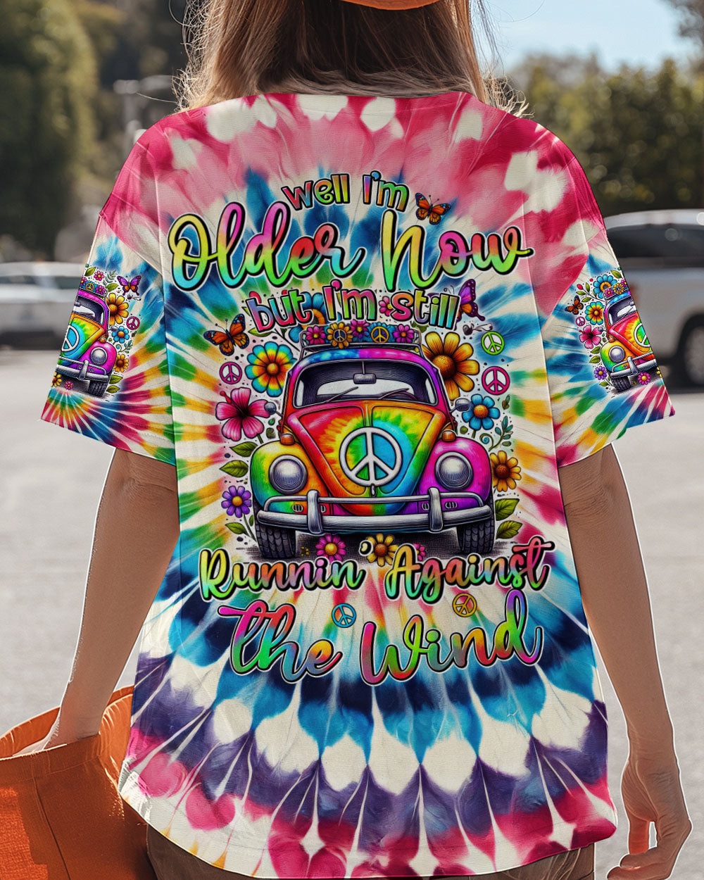 Older Now Still Runnin Against the Wind Tie Dye Hippie VW AOP Shirts _3_ EJBNl