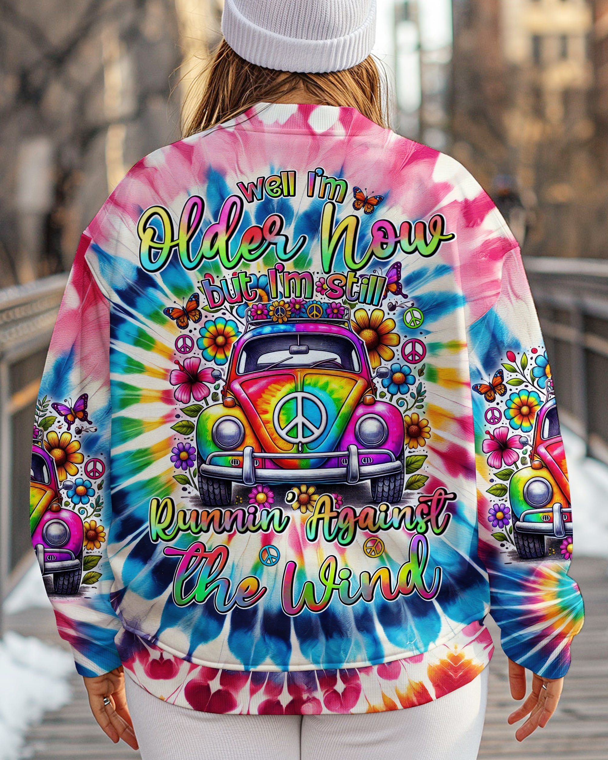 Older Now Still Runnin Against the Wind Tie Dye Hippie VW AOP Shirts _7_ Iyqfp