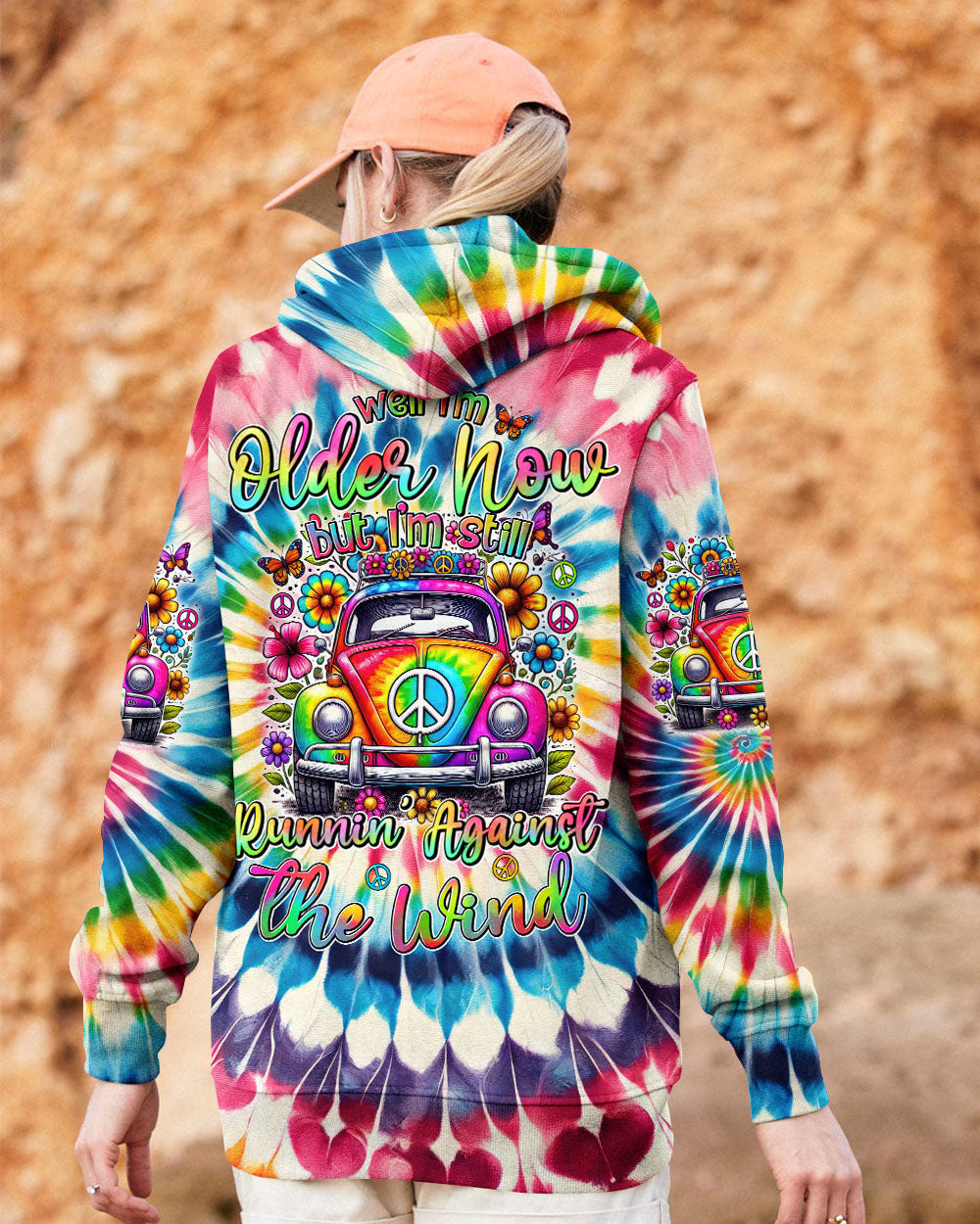 Older Now Still Runnin Against the Wind Tie Dye Hippie VW AOP Shirts _9_ C5YSK