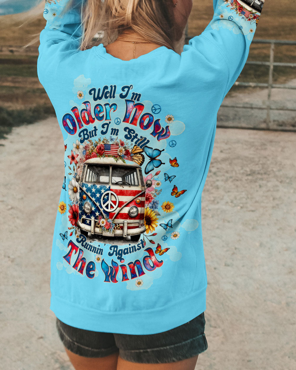 Older Now Still Runnin Against the Wind USA Flag Peace Van AOP Shirts _7_ RZj8w