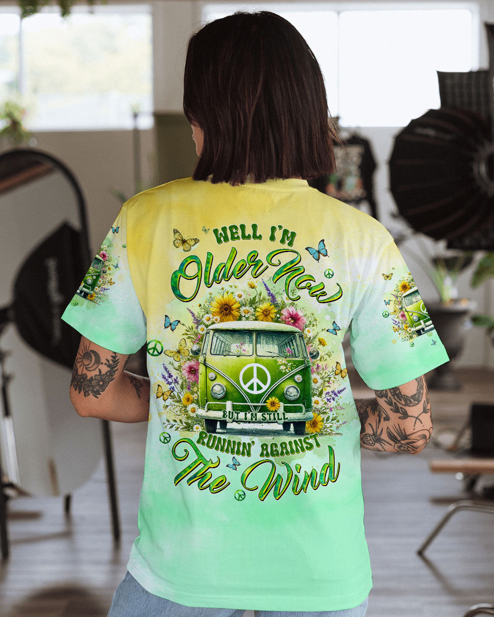 Older Now Still Runnin Older Now Still Runnin Green VW Bus AOP Shirts _4_ WwWhH