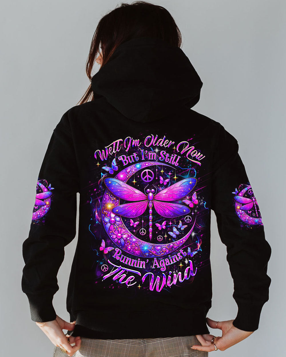 Older Now Still Runnin Purple Peaceful Moon and Dragonfly Graphic AOP Shirts _7_ SoCrl