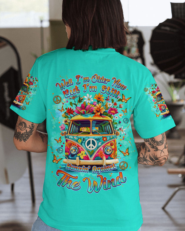Older Now Still Runnin? Against the Wind - Retro Hippie Van Floral Peace - AOP Shirts QT5083102