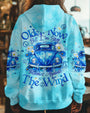 Older Now Still Running Against the Wind Blue VW Bug and Daisy Retro Hippie AOP Shirts _8_ Amyrj