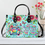 Older Now Still Running Against the Wind Retro Van Floral Hippie Leather Bag _1_ 1DvFm