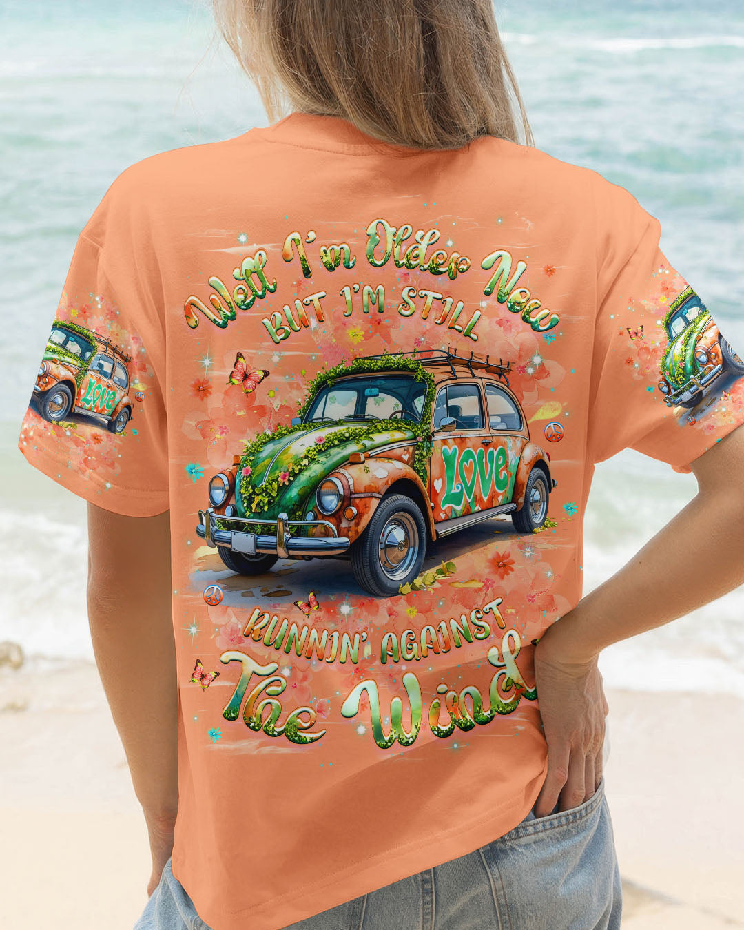 Older Now but Im still Runnin Against the Wind Retro Floral Peace Van AOP Shirts _1_ amsgB