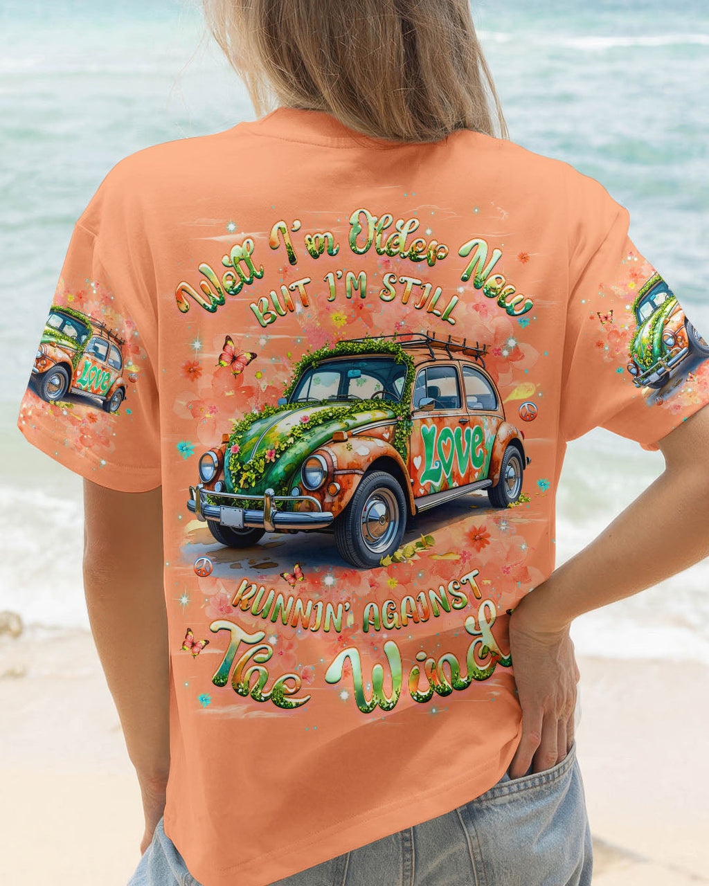 Older Now but Im still Runnin Against the Wind Retro Floral Peace Van AOP Shirts _1_ amsgB