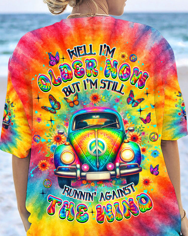 Older Now but I'm still Runnin' Against the Wind - Tie-Dye Vintage Car - AOP Shirts
