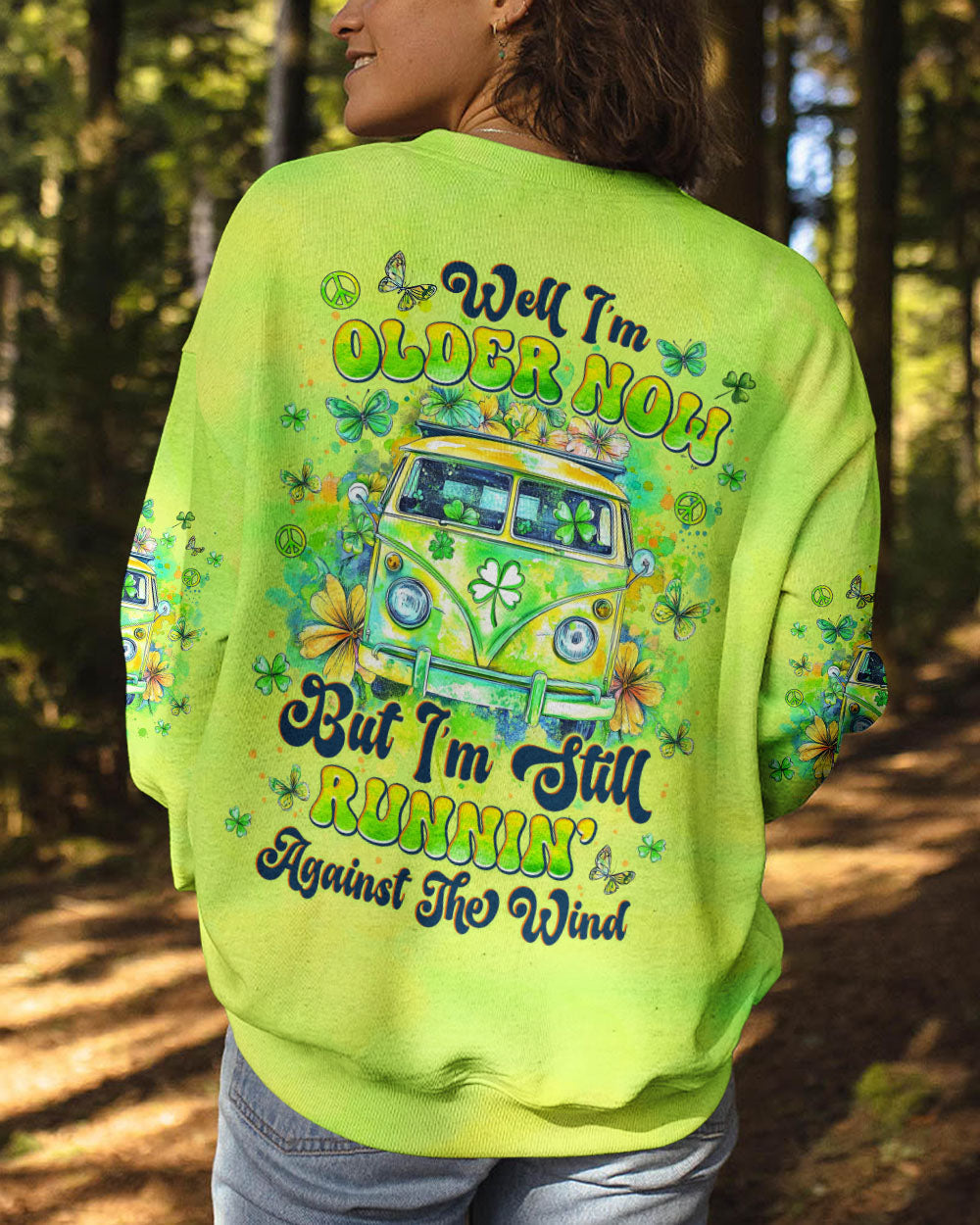 Older Now but Still Runnin Against the Wind Green Hippie Van AOP Shirts _7_ Wlrr4