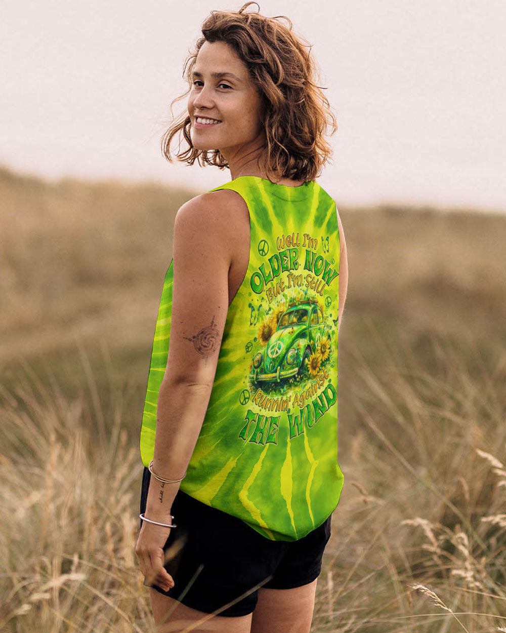 Older Now but Still Runnin Against the Wind Retro Tie Dye Hippie Car AOP Shirts _7_ b89KZ