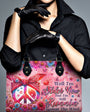 Older Now but Still Running Against The Wind Floral Peace Sign Hippie Leather Bag _10_ CRIci