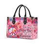 Older Now but Still Running Against The Wind Floral Peace Sign Hippie Leather Bag _4_ gRta8