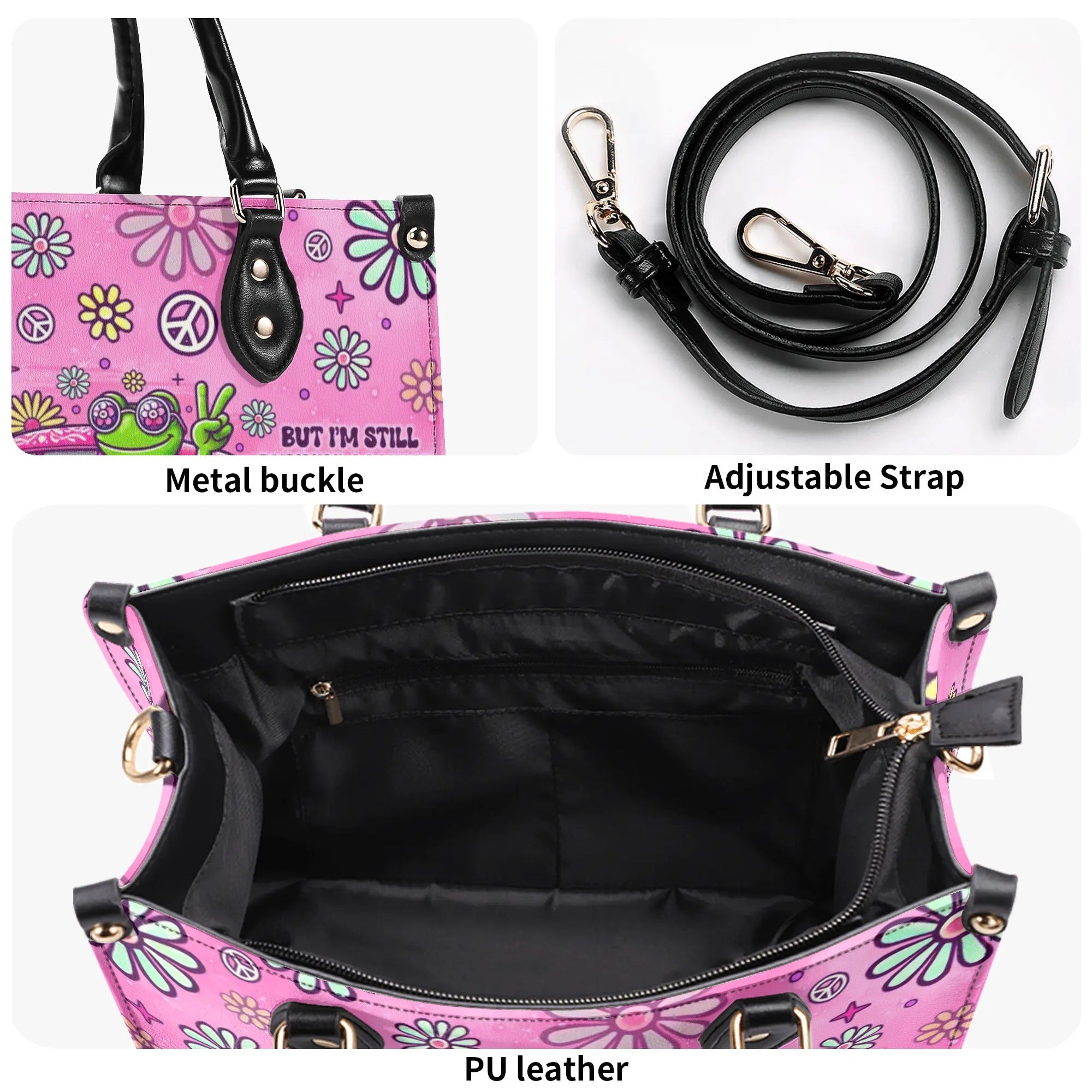 Older Now but Still Running Against the Wind Frog and Hippie Van Leather Bag _5_ HNOKl