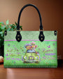Older Now but Still Running Against the Wind Green Retro Car _26 Flowers Leather Bag _1_ OOjNu