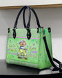 Older Now but Still Running Against the Wind Green Retro Car _26 Flowers Leather Bag _2_ WUCM4