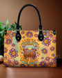 Older Now but Still Running Against the Wind Retro Van and Flower Hippie Leather Bag _1_ TvLfj