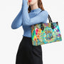 Older Now but Still Running Against the Wind Tie Dye VW Bug Leopard Sunflower Leather Bag _4_ posSH