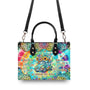 Older Now but Still Running Against the Wind Tie Dye VW Bug Leopard Sunflower Leather Bag _6_ XRXMy