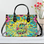 Older Now but Still Running Against the Wind Tie Dye VW Bug Peace Hippie Leather Bag _4_ 1Cfui