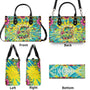 Older Now but Still Running Against the Wind Tie Dye VW Bug Peace Hippie Leather Bag _8_ bk7UV