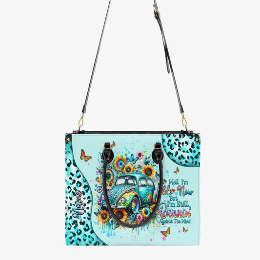 Older Now but Still Running Against the Wind VW Bug Sunflower Leopard Leather Bag _2_ C0NHZ