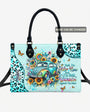 Older Now but Still Running Against the Wind VW Bug Sunflower Leopard Leather Bag _8_ YS3UQ