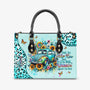 Older Now but Still Running Against the Wind VW Bug Sunflower Leopard Leather Bag _9_ SFWhy