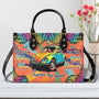 Older Now but Still Running Against the Wind VW Bug and Leopard Hippie Leather Bag _4_ HvbE0