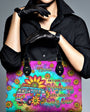 On a Dark Desert Highway Cool Wind in My Hair Hippie Van Sunflower Tie Dye Leather Bag _2_ 0dL9h