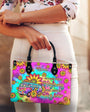 On a Dark Desert Highway Cool Wind in My Hair Hippie Van Sunflower Tie Dye Leather Bag _4_ unO5d