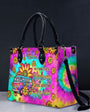 On a Dark Desert Highway Cool Wind in My Hair Hippie Van Sunflower Tie Dye Leather Bag _5_ Qodz9