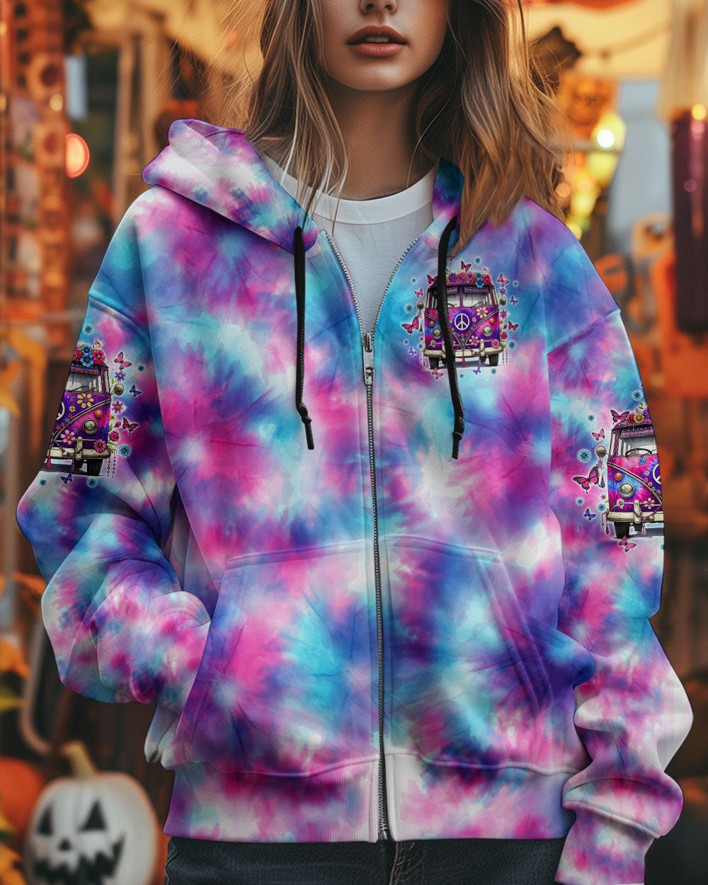 On a Dark Desert Highway Cool Wind in My Hair Hippie Van Tie Dye AOP Shirts _6_ x7HAr