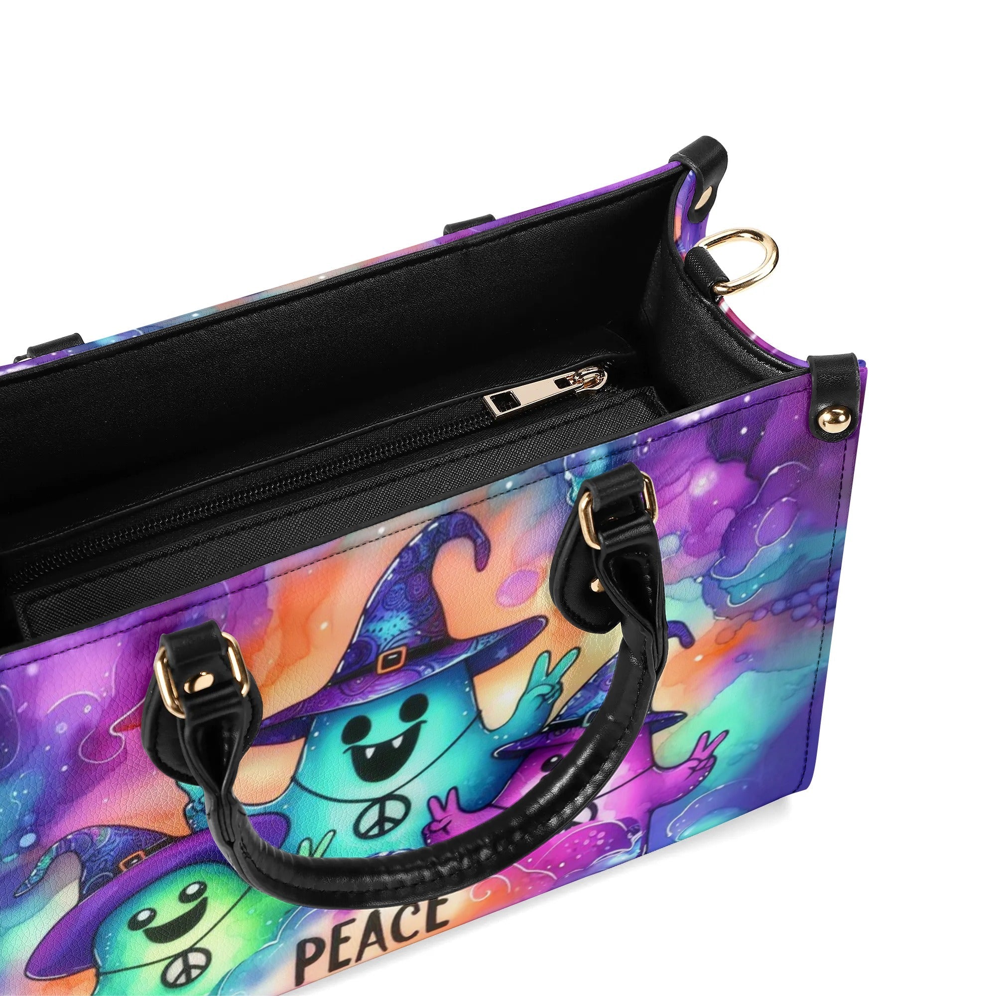 Peace Ghosts Halloween Witch Hat Hippie Leather Bag _4_ 0trLO