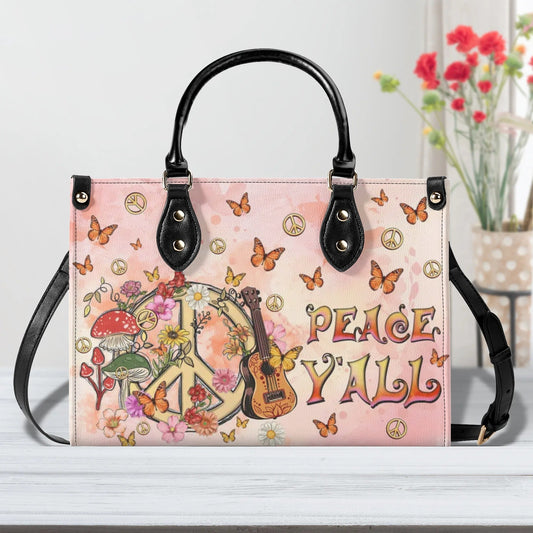 Peace Y_E2_80_99All Peace Sign with Guitar and Mushrooms Hippie Leather Bag Gift for Women _1_ GEIGZ