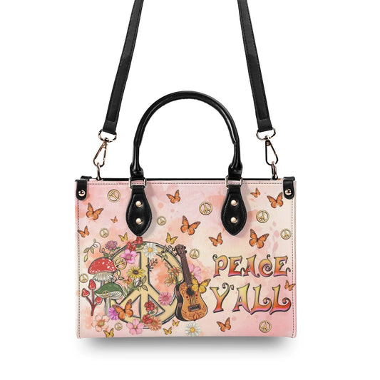 Peace Y_E2_80_99All Peace Sign with Guitar and Mushrooms Hippie Leather Bag Gift for Women _2_ 8Wguf