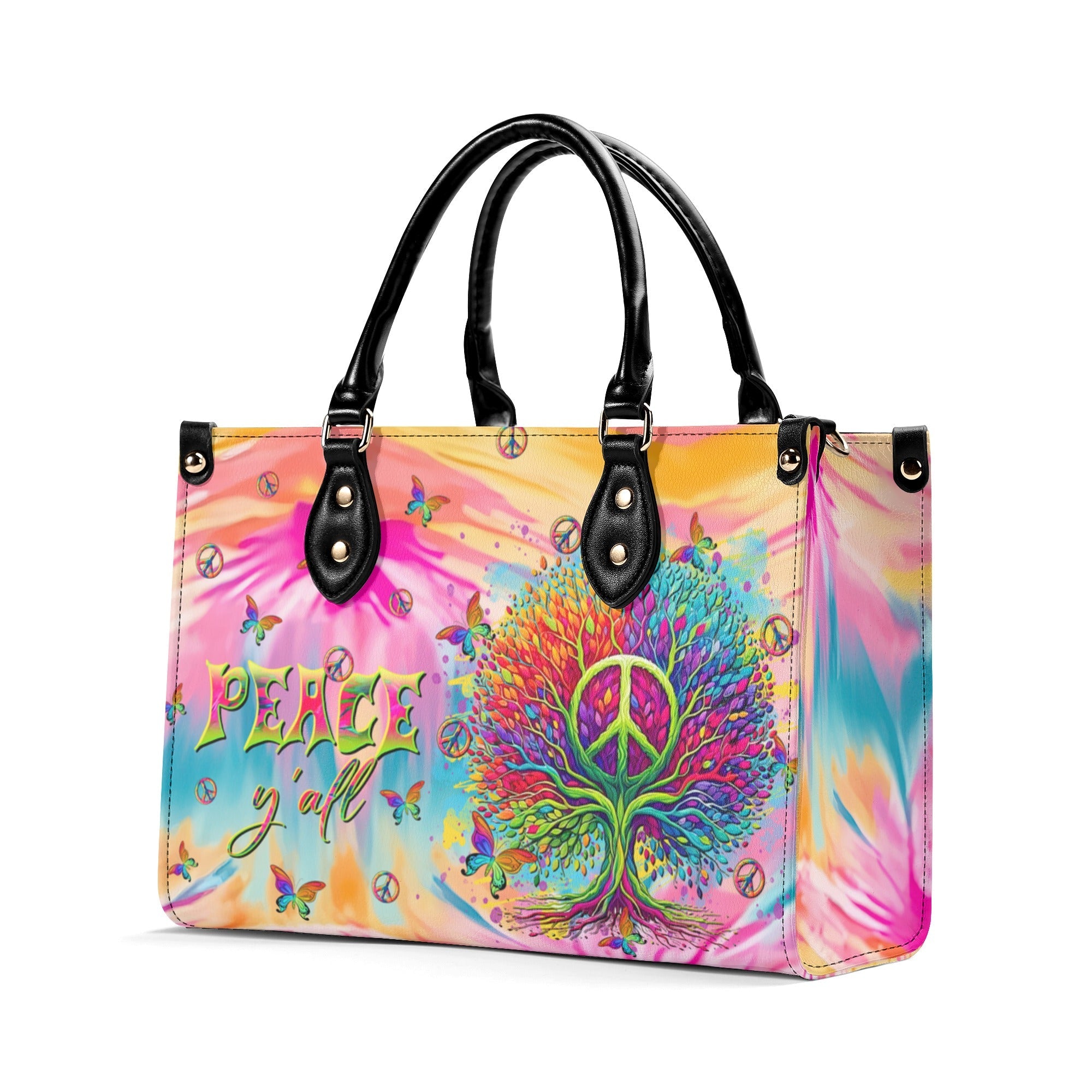 Peace Y_E2_80_99all Peace Tree Hippie Tie Dye Leather Bag Gift for Women _5_ whsod