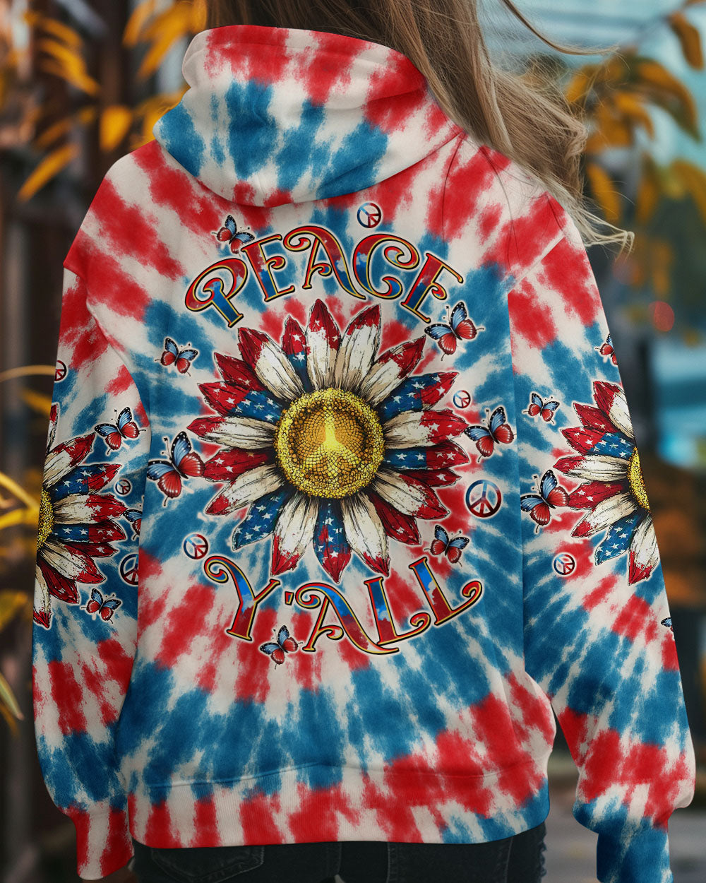 Peace Y_E2_80_99all Sunflower USA Tie Dye Patriotic 4th of July Tee for Women AOP Shirts _7_ pmuMm