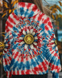Peace Y_E2_80_99all Sunflower USA Tie Dye Patriotic 4th of July Tee for Women AOP Shirts _7_ pmuMm