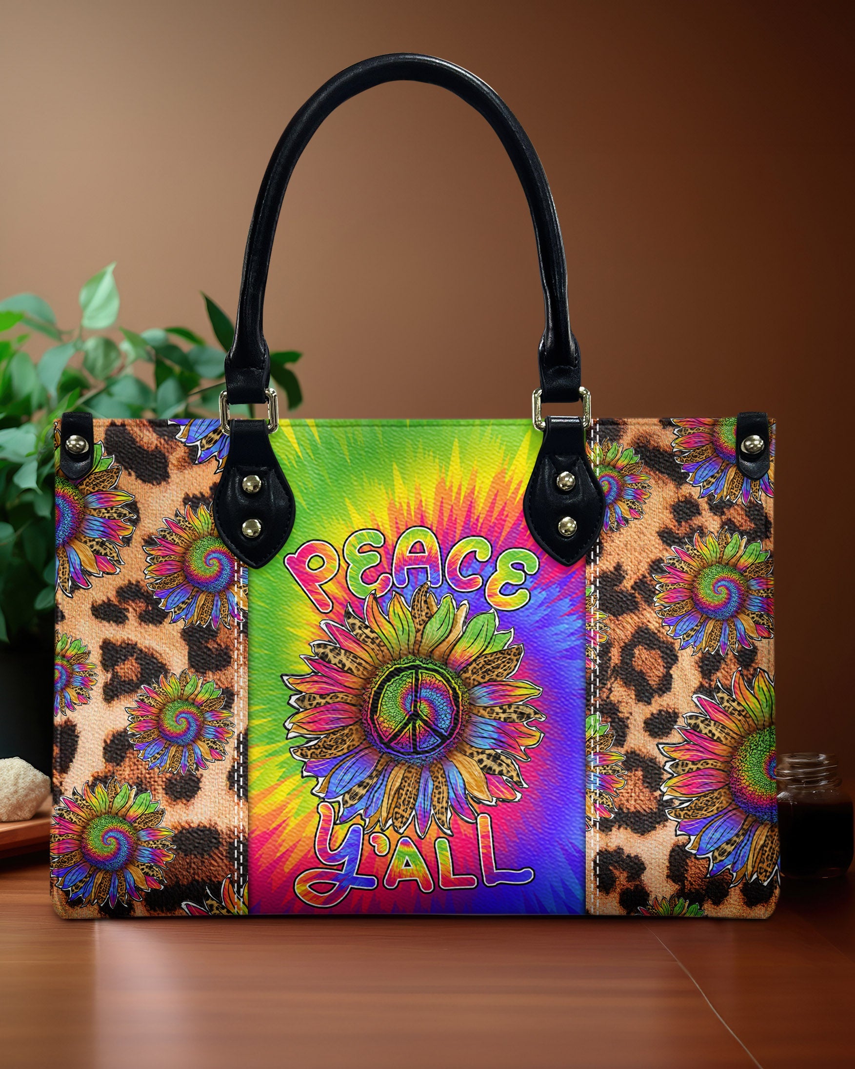 Peace Y_E2_80_99all Tie Dye Sunflower Leopard Hippie Leather Bag Gift for Women _1_ XUWBg