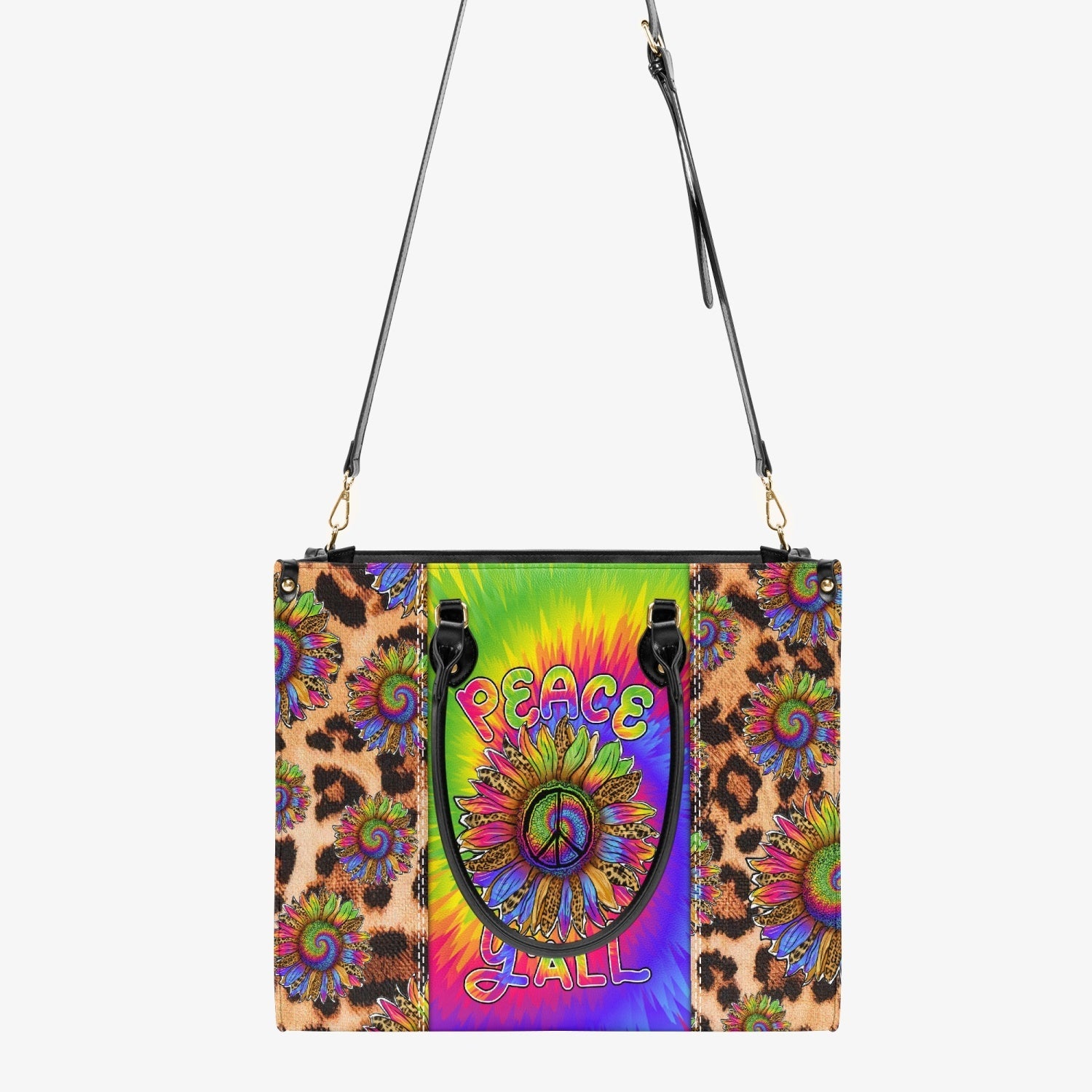 Peace Y_E2_80_99all Tie Dye Sunflower Leopard Hippie Leather Bag Gift for Women _3_ uonky