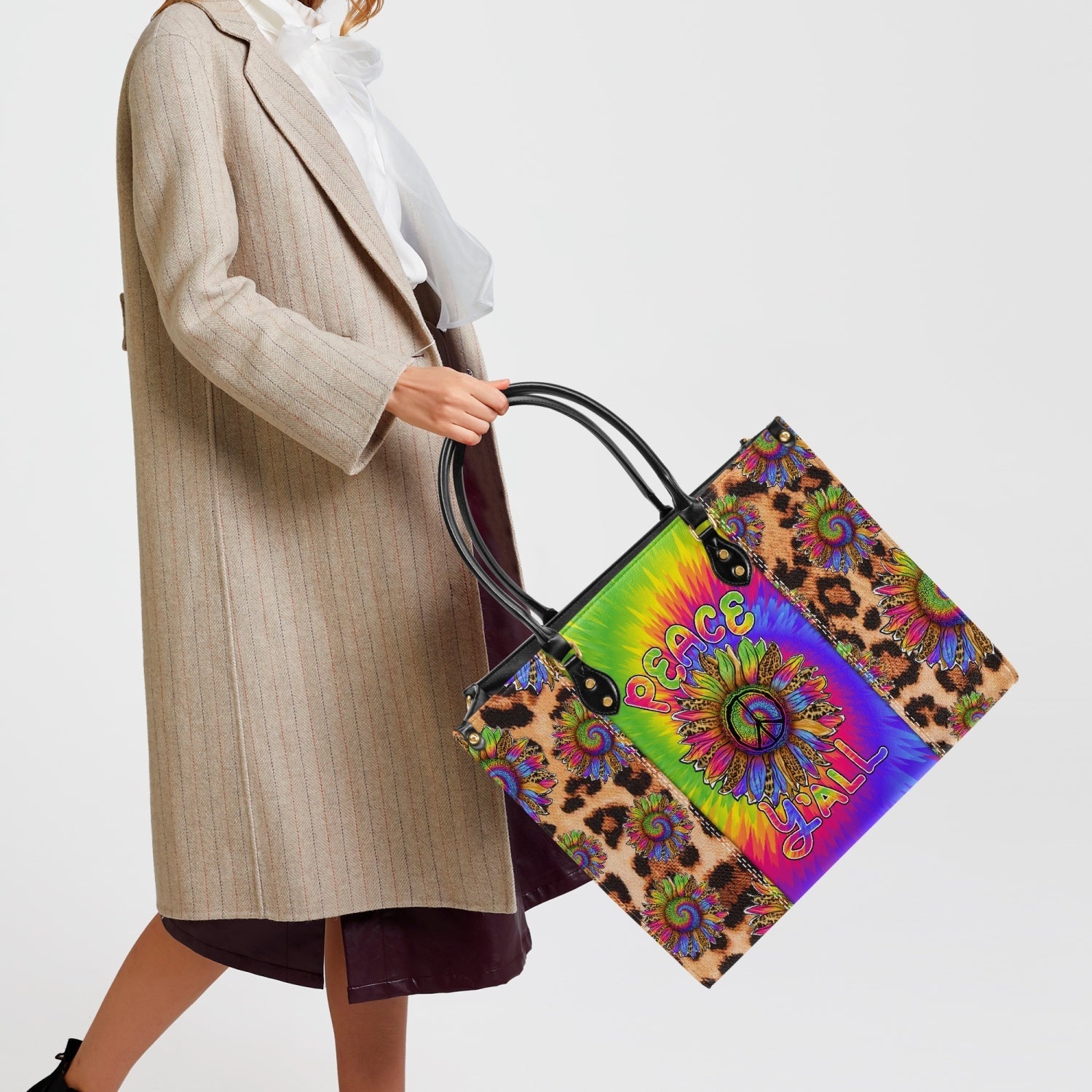 Peace Y_E2_80_99all Tie Dye Sunflower Leopard Hippie Leather Bag Gift for Women _4_ HHGBE