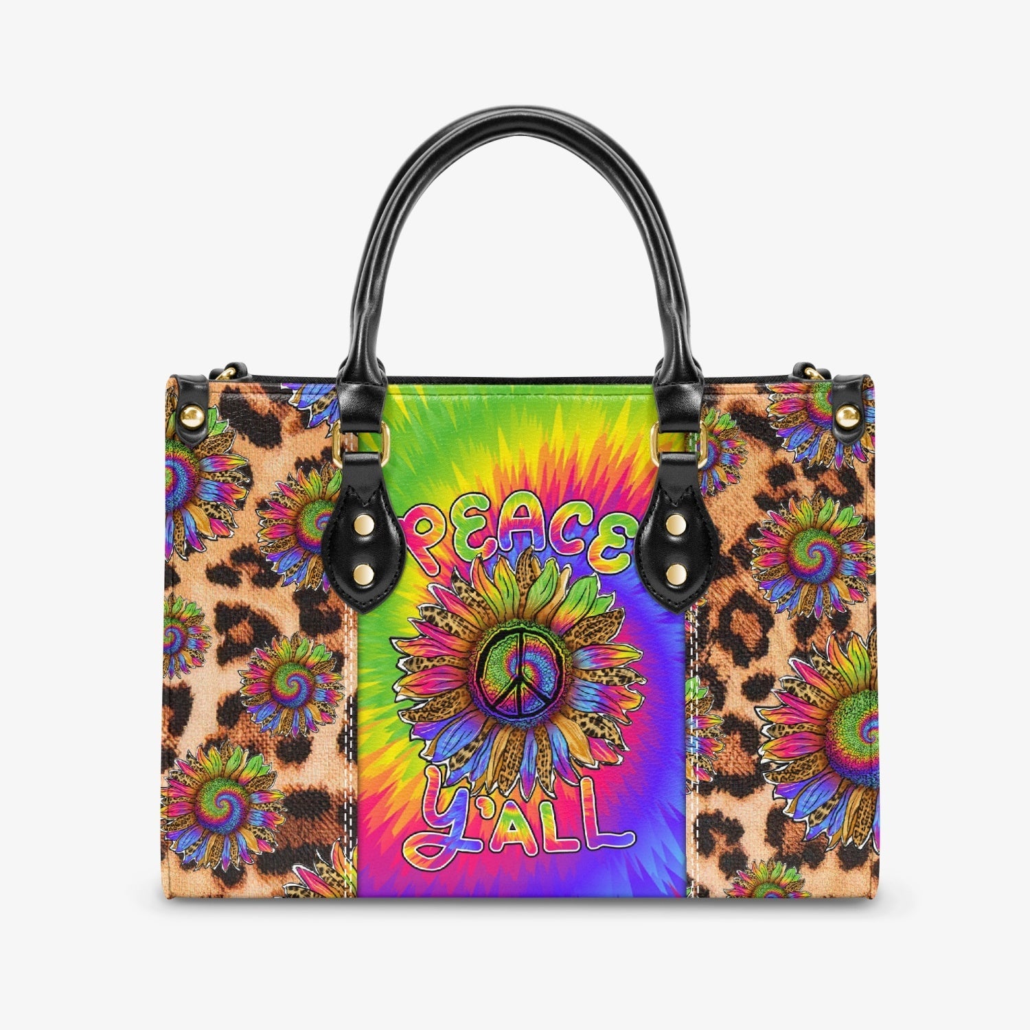 Peace Y_E2_80_99all Tie Dye Sunflower Leopard Hippie Leather Bag Gift for Women _6_ qDjiI