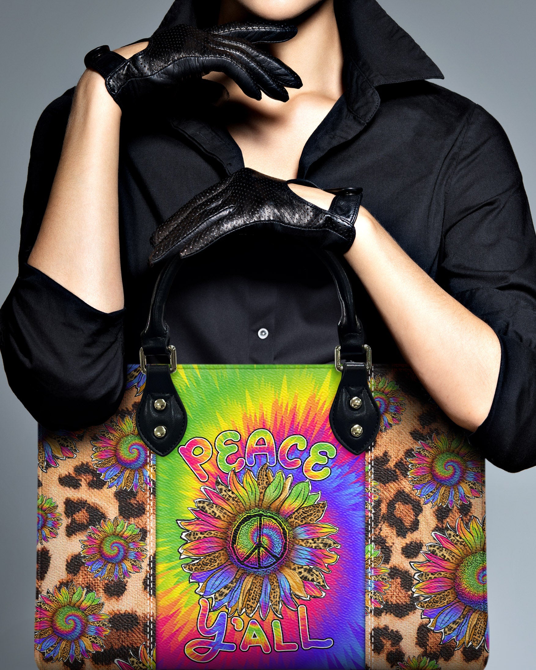Peace Y_E2_80_99all Tie Dye Sunflower Leopard Hippie Leather Bag Gift for Women _8_ wudoA